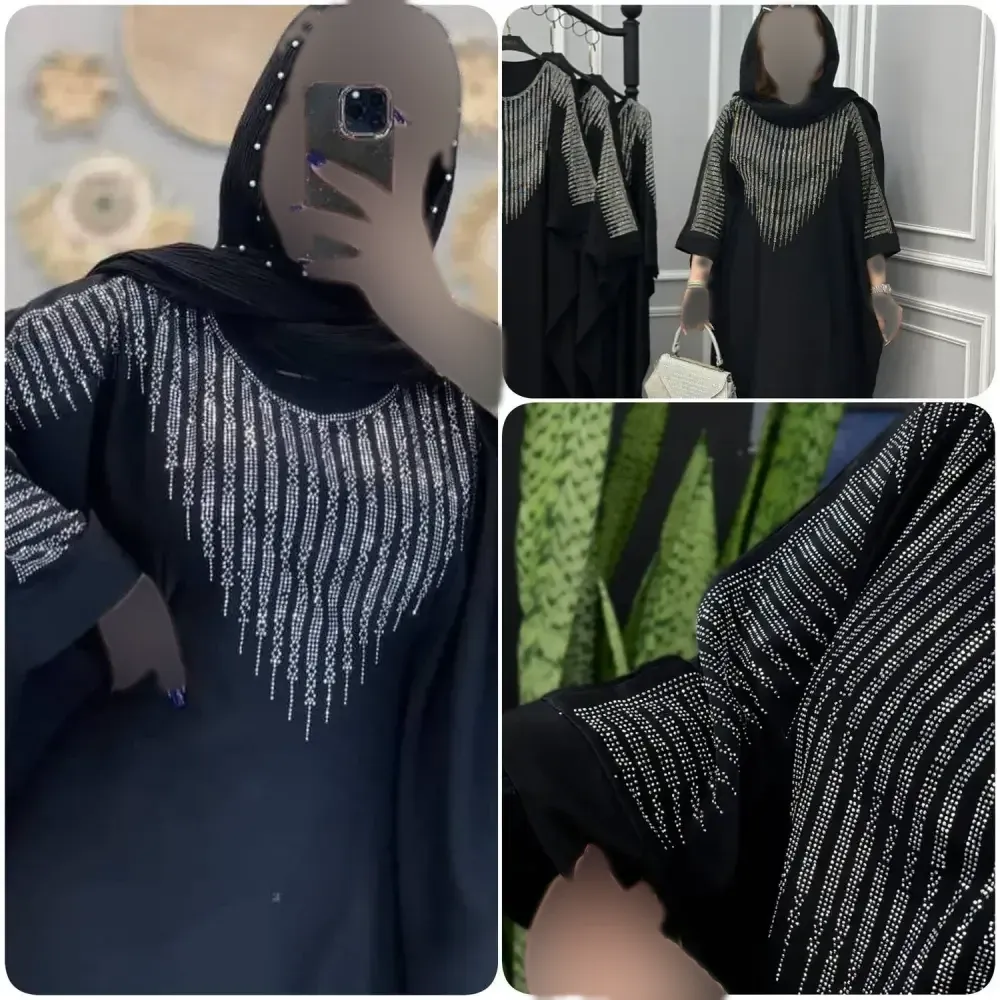عبا زنانه مدل افروز جنس الیزه رنگ مشکی سایز 38 تا 50