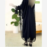 دوتیکه مجلسی رویال سارافن بوگاتی و رویه دانتل رنگ مشکی فری سایز