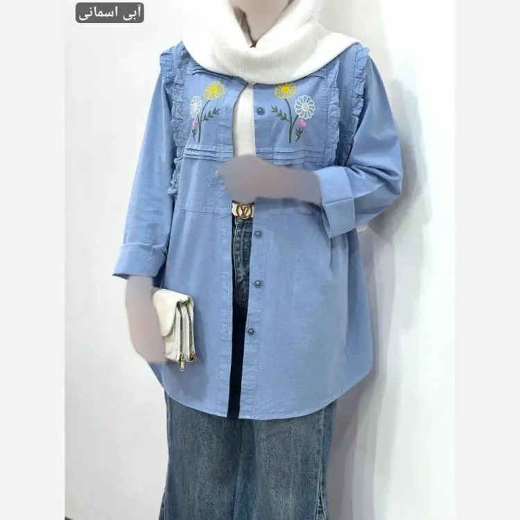 مانتو لینن گلدوزی شده ثمین فری سایز 36 تا 46