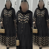 پیراهن آرتور جنس بوگاتی مشکی رنگ فری سایز 38 تا 48