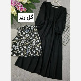 ست سارافون و جلیقه سوزن دوزی زنانه مدل روزی کرپ اندونزی فری سایز