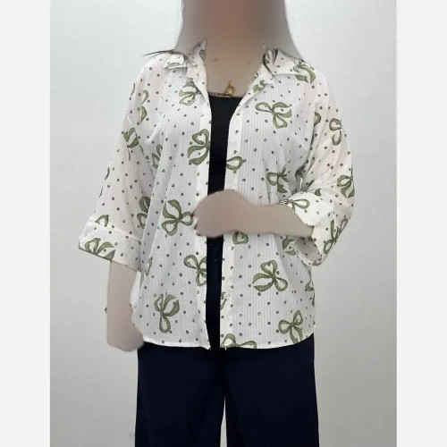 شومیز یاس زنانه گریشه ینزی سبز سدری فری سایز 36 تا 46 سبک خنک تابستانی