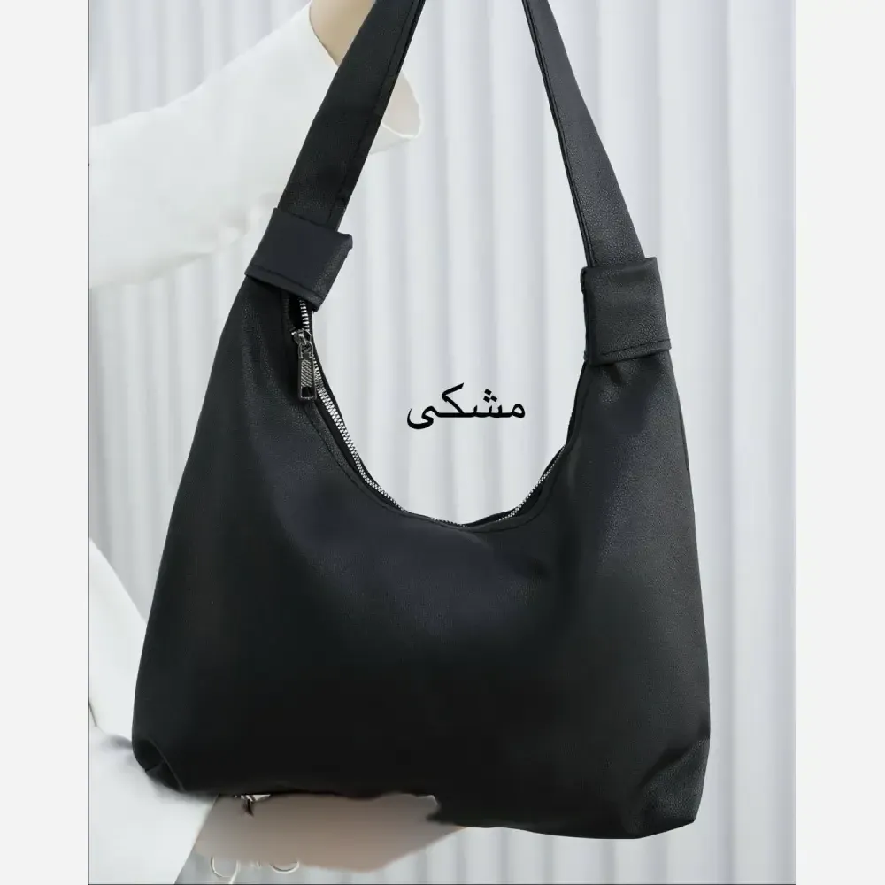 کیف بند گره ای چرمی سبک و جادار رنگ مشکی و موکا