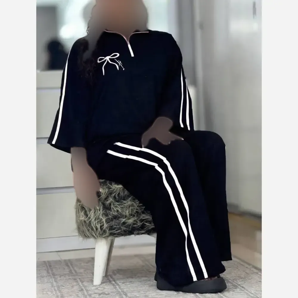 ست تیشرت و شلوار نخ پنبه زنانه مدل ژاله فری سایز