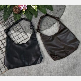 کیف بند گره ای چرمی سبک و جادار رنگ مشکی و موکا