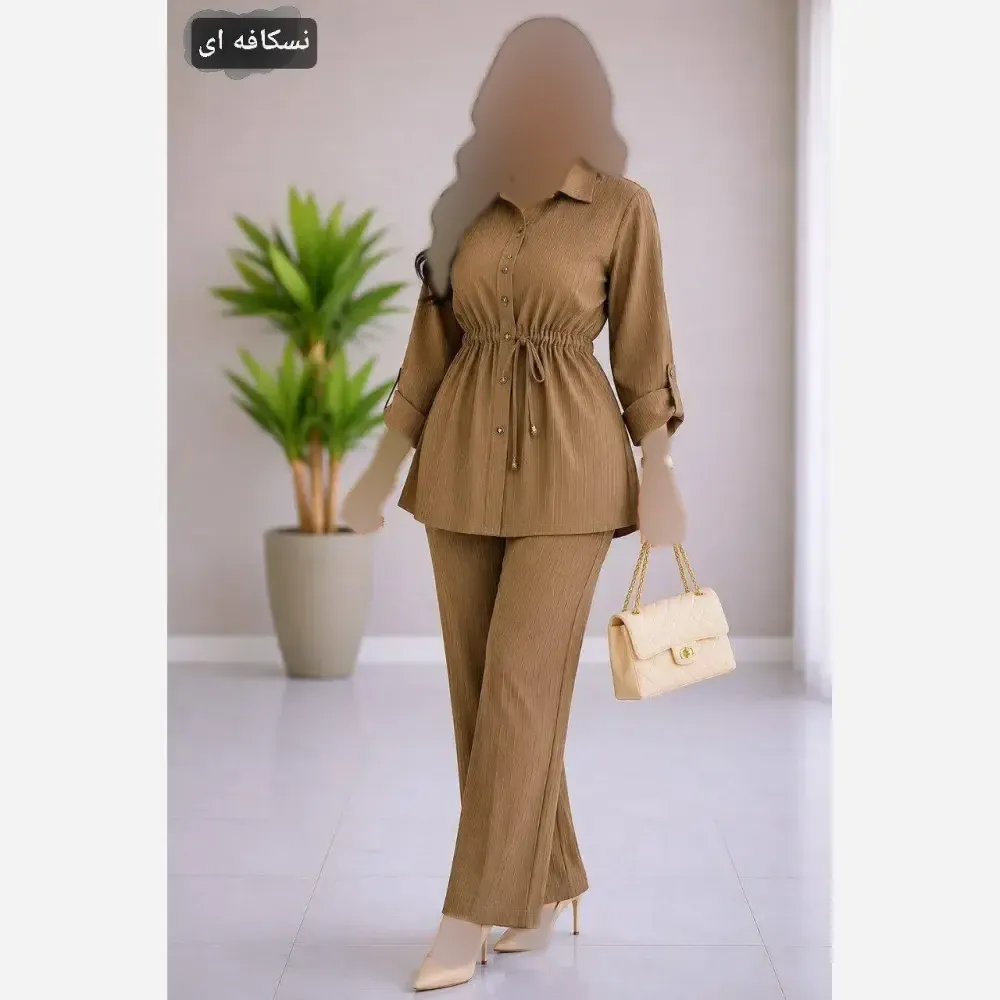 ست شومیز و شلوار زنانه کاترین جنس آیوا فری سایز