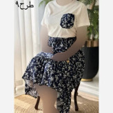 ست تیشرت و دامن پنبه درجه یک و تمام نخ فری سایز
