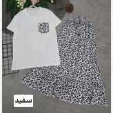 ست تیشرت و دامن پنبه درجه یک و تمام نخ فری سایز