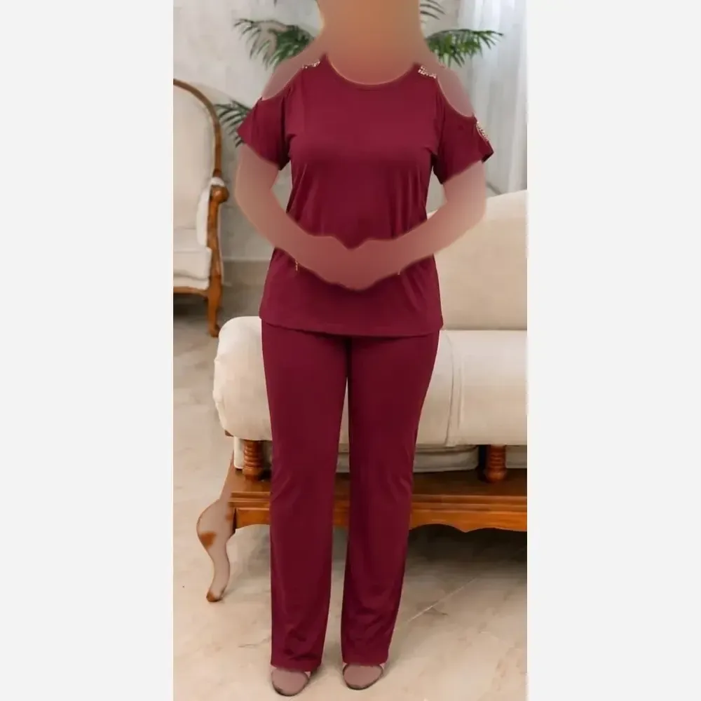 ست لباس راحتی زنانه ویسکوز کش فری سایز 36 تا 46