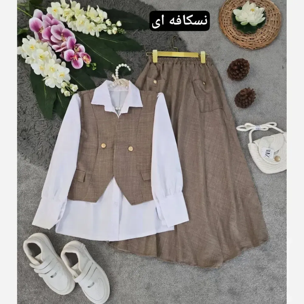 سه تیکه مدل ژینا جنس شانتون فری سایز 36 تا 46