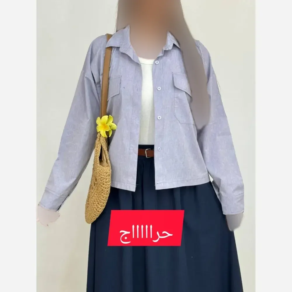 شومیز باکسی دوجیب لینن فری سایز زنانه