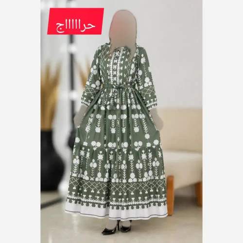 ساحلی زنانه آستین بلند جنس کرپ فلور سایز فری 36 تا 46 رنگ سبز و شکلاتی