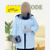 شومیز لنین کتان نیلی جیب طرح صلیبی سایز فری 38 تا 50