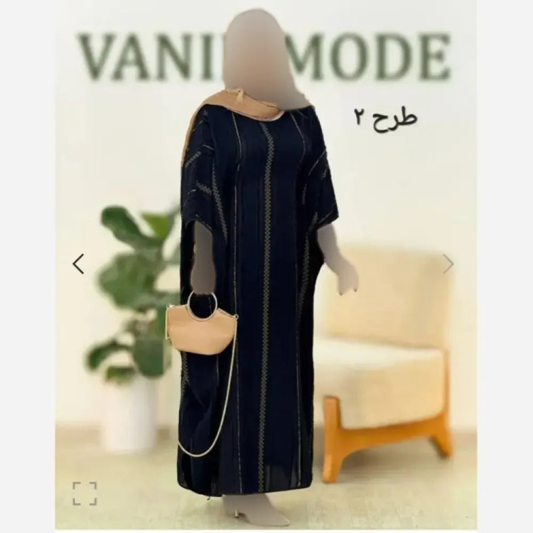 عبا نگین کرپ ژاکارد زنانه قد 130 بند تنظیم نقره ای زیتونی فری سایز 38 تا 50