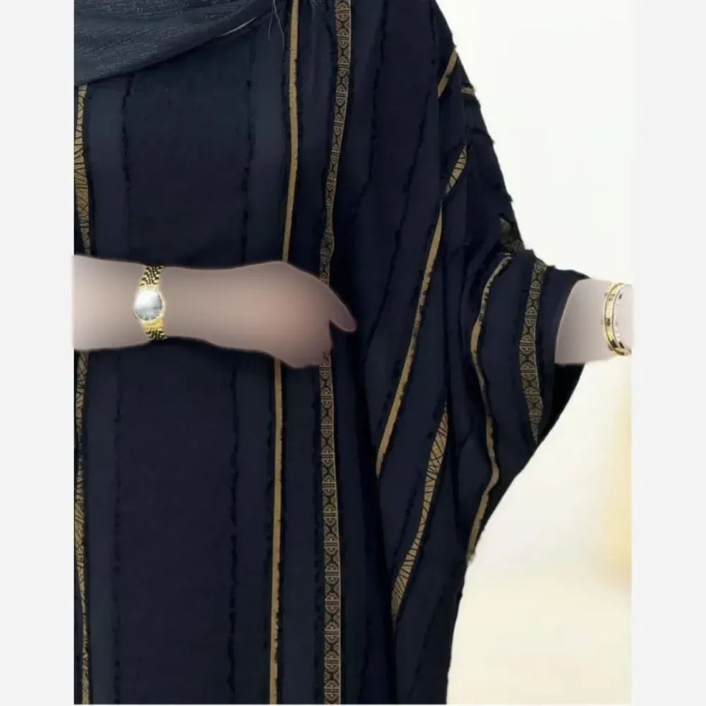 عبا نگین کرپ ژاکارد زنانه قد 130 بند تنظیم نقره ای زیتونی فری سایز 38 تا 50
