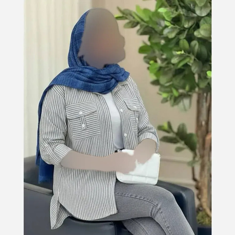شومیز نخی راه راه زنانه جیب صلیبی فری سایز 36 تا 46 در رنگبندی متنوع