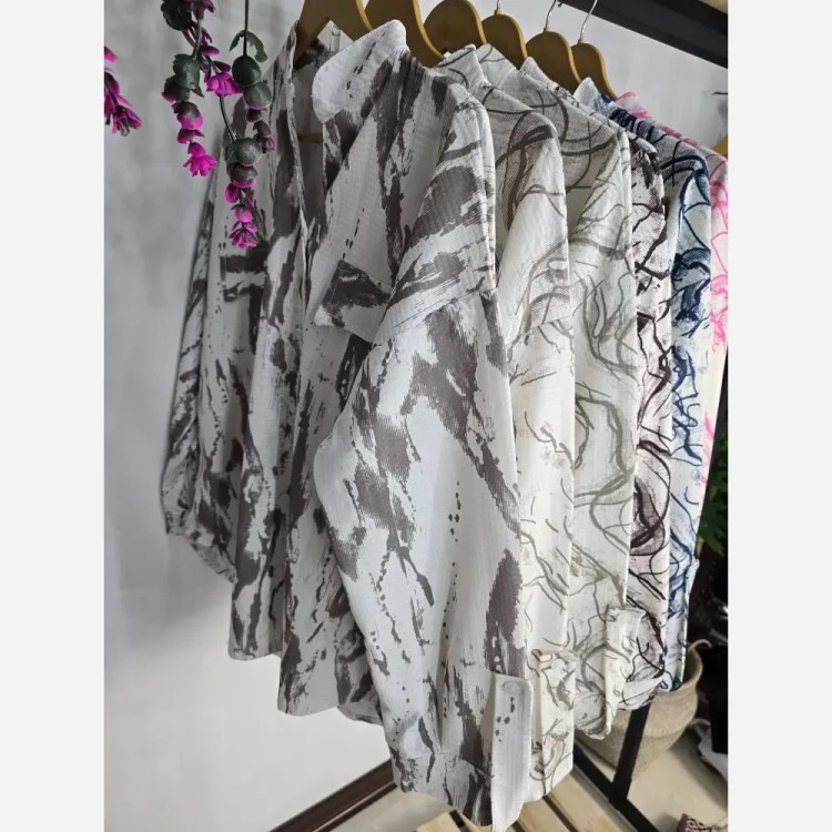 شومیز رویال جنس ژاکارد حصیری فری سایز 36 تا 46 شیک و خنک