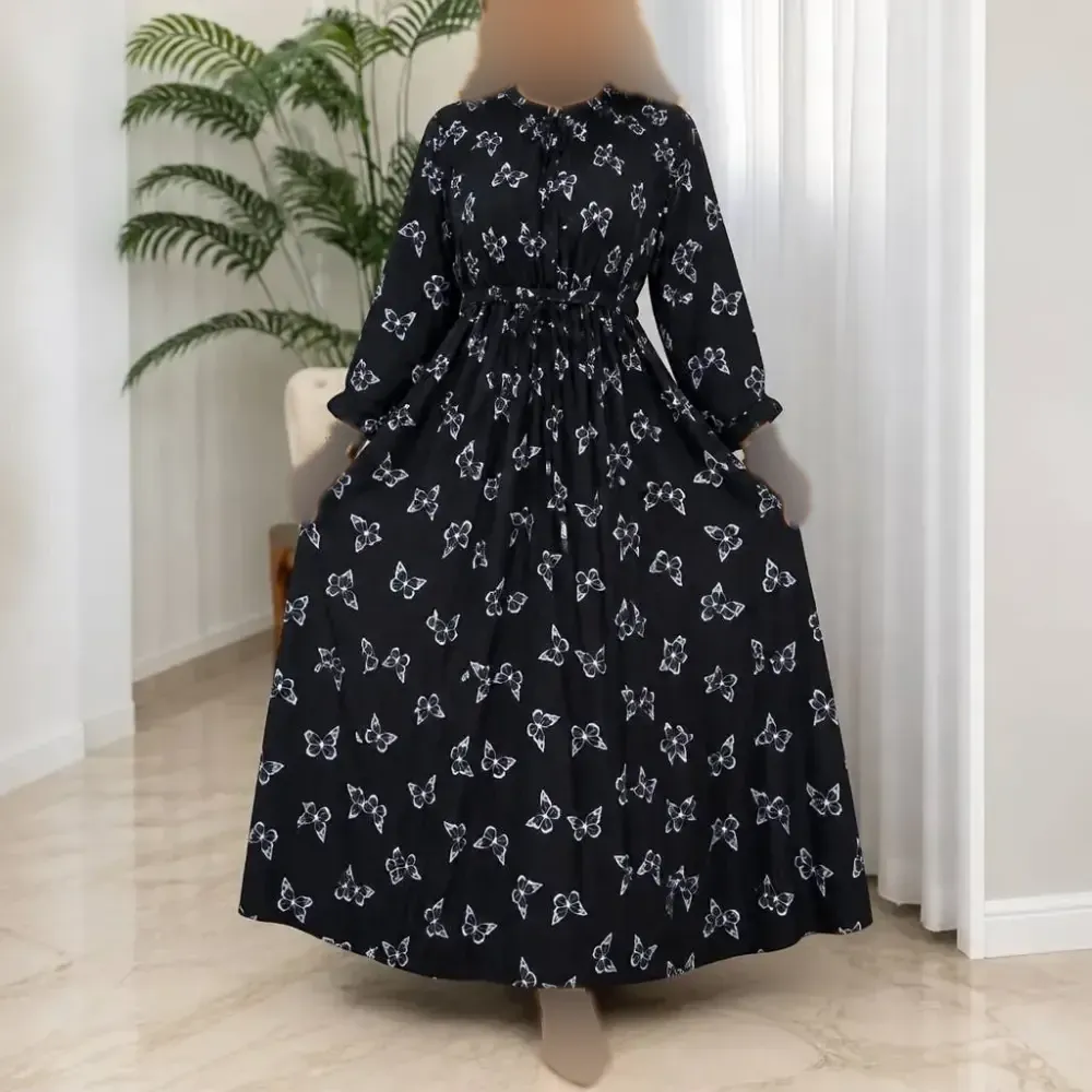 پیراهن پریدخت بوگاتی فری سایز 36 تا 46 مشکی سورمه ای موکا قد 130 سانت