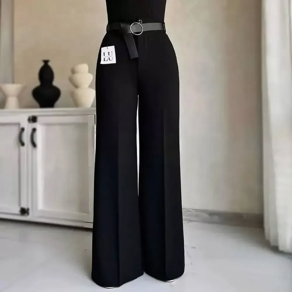 شلوار بگ زنانه پارچه مازراتی رنگ مشکی قد 100 سایز 40 تا 48