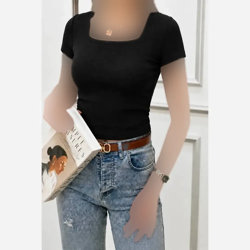 تیشرت پاستیلی زنانه فانریپ پنبه کبریتی یقه گرد و خشتی فری سایز تا 44