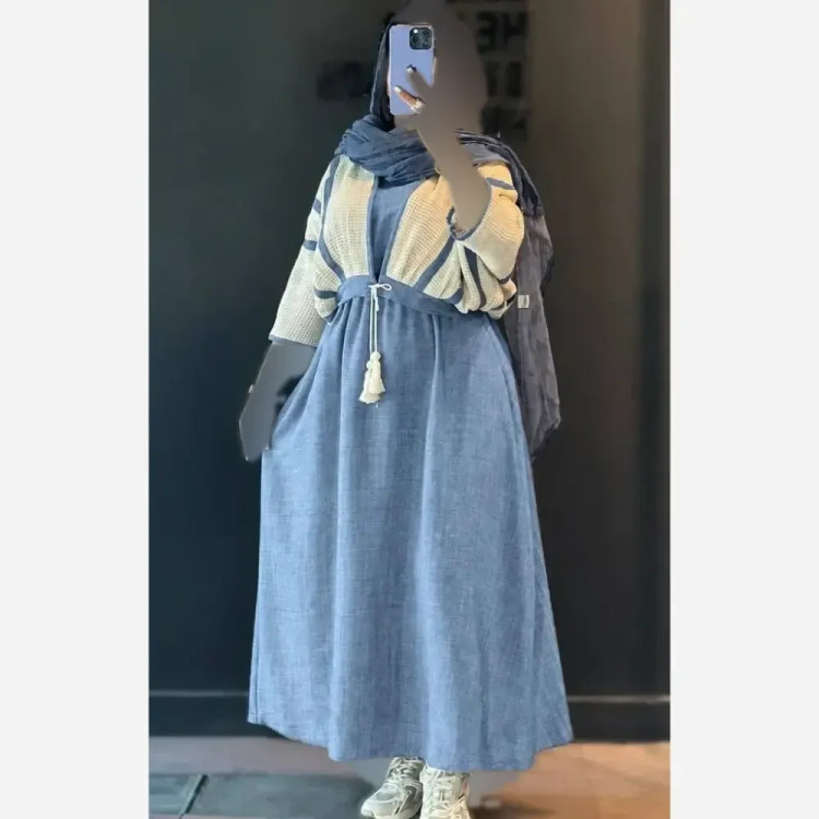 ست سارافون شانتون کراپ لنین نرگس فری سایز 36 تا 46 در رنگ های مشکی کرم نسکافه ای
