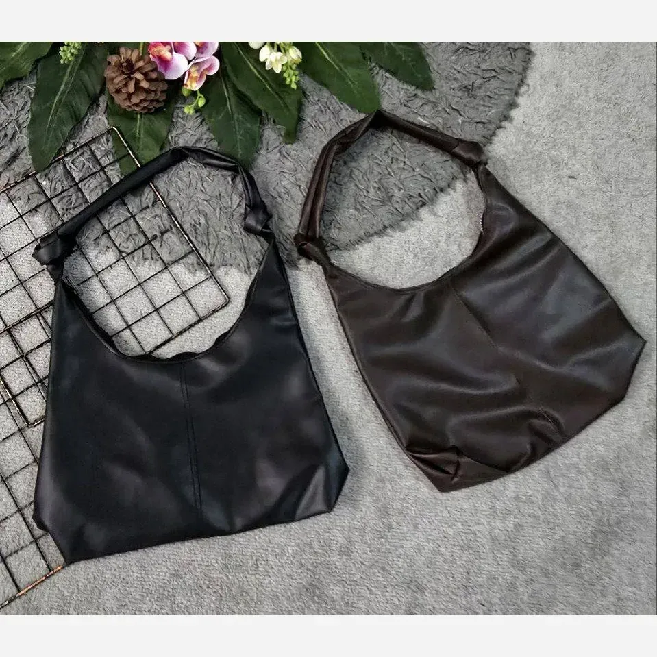 کیف چرمی بند گره ای زنانه مشکی موکا سایز آزاد جادار سبک