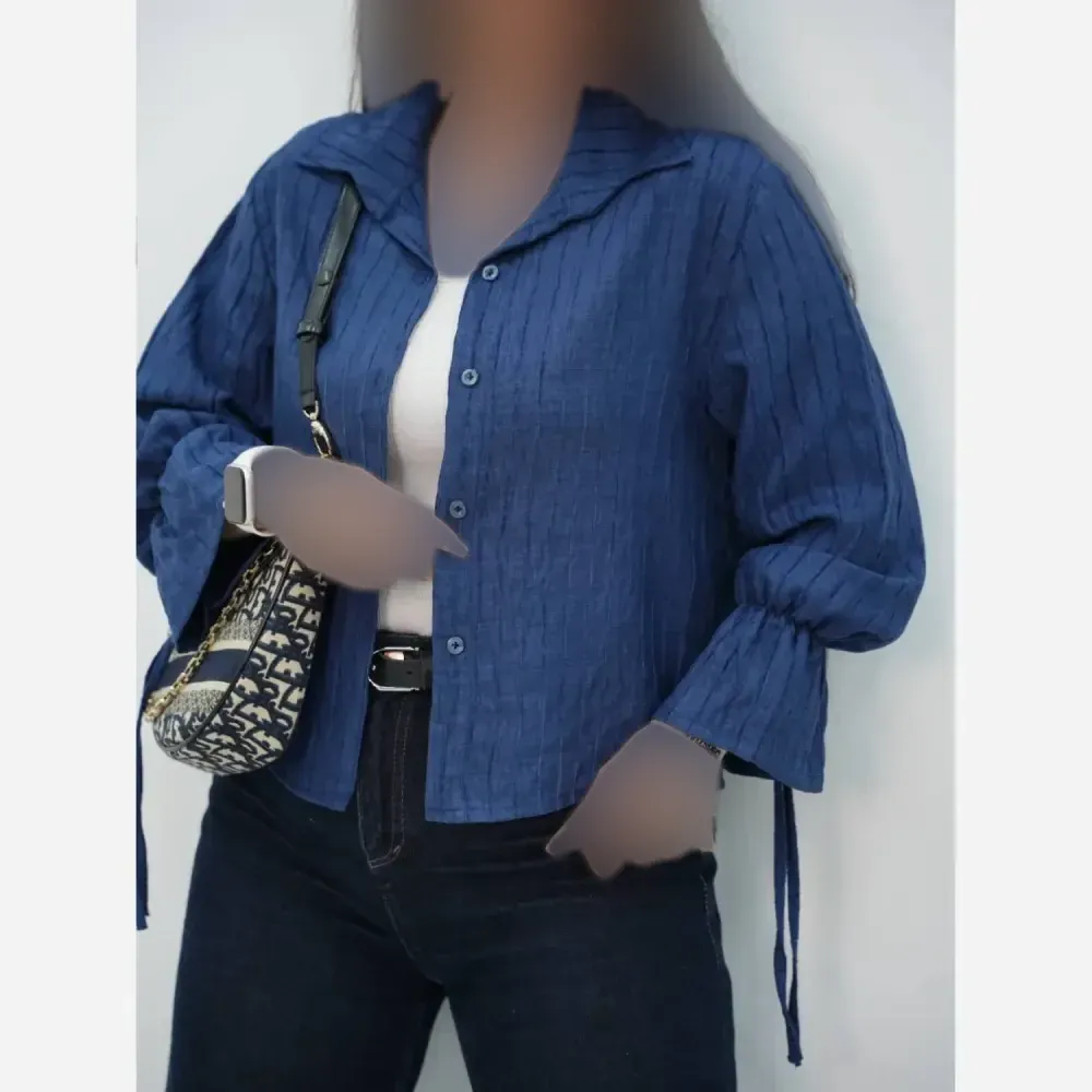 شومیز آستین لاله شانتون سوفیا فری سایز 36 تا 46 در رنگبندی مشکی، طوسی، نسکافه و آبی