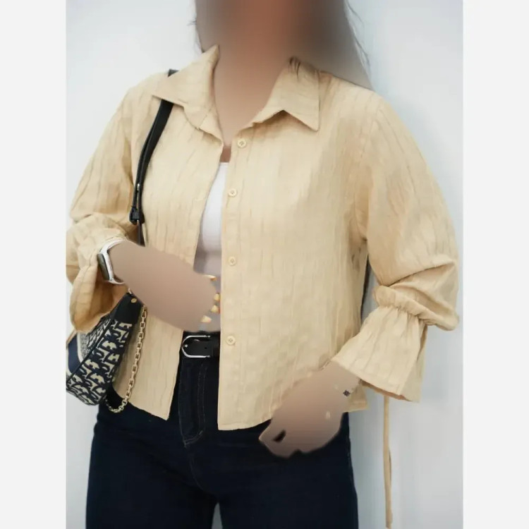 شومیز آستین لاله شانتون سوفیا فری سایز 36 تا 46 در رنگبندی مشکی، طوسی، نسکافه و آبی