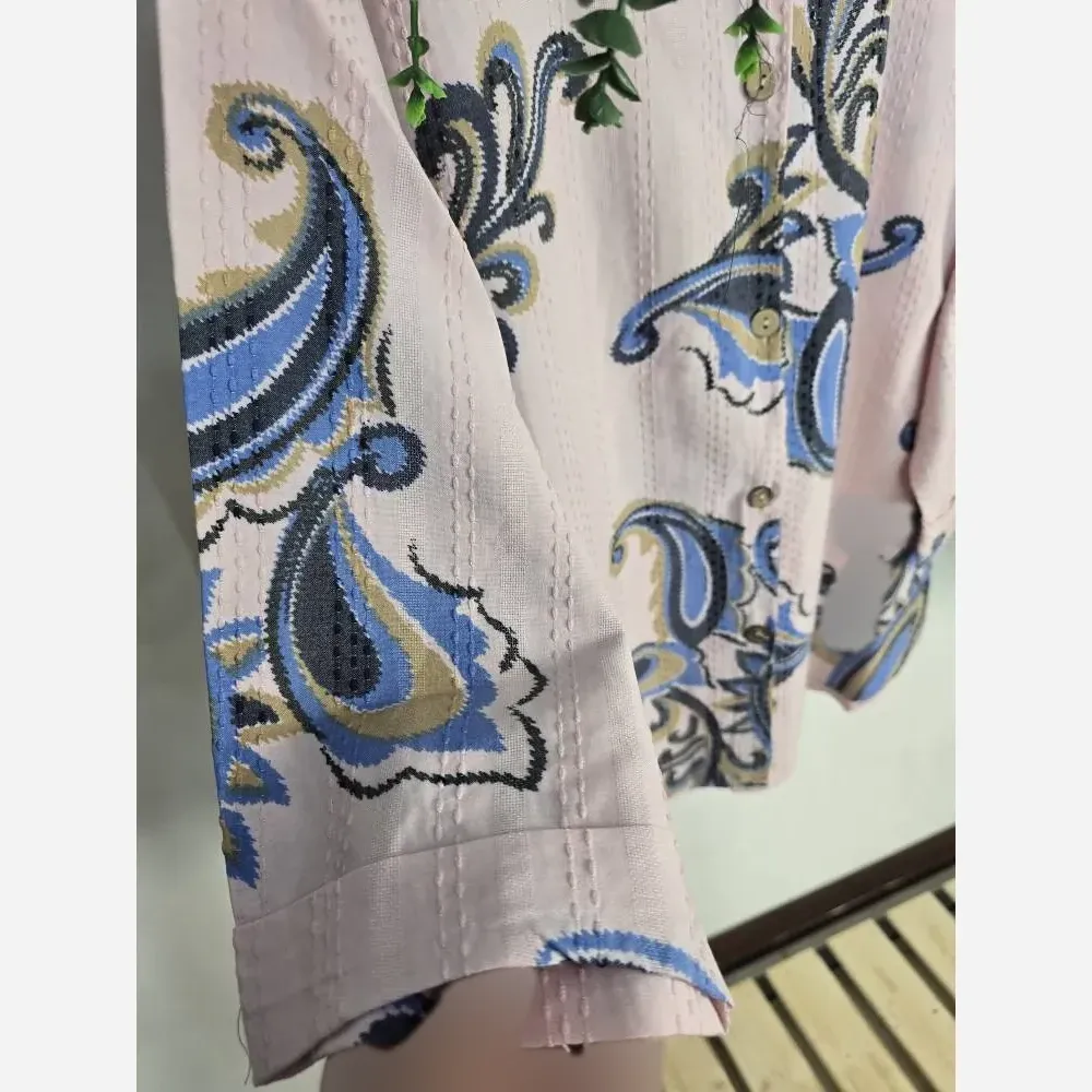 شومیز زنانه مدل ایتالیایی جنس کوک دوزی فری سایز رنگ سبز صورتی لیمویی