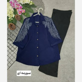 شومیز زنانه مجلسی مدل نیلوفر جنس الیزه فری سایز