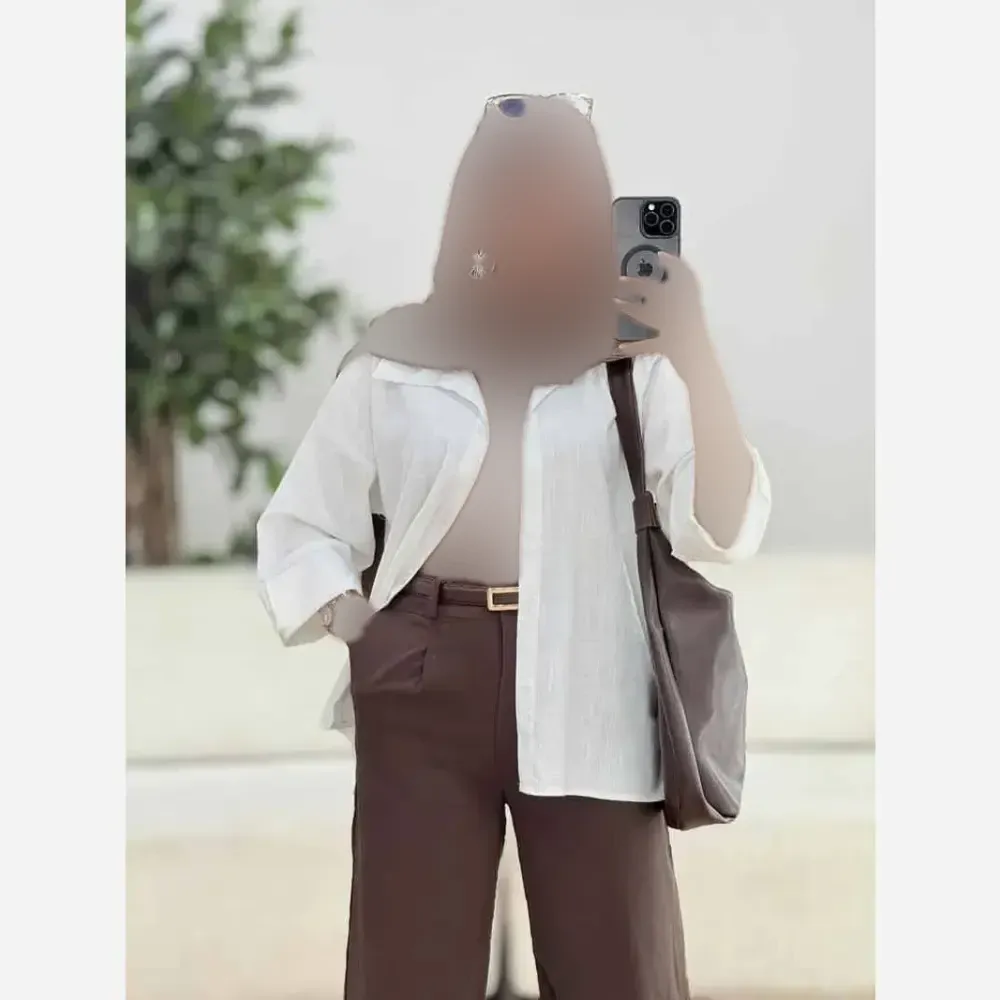 شومیز باکسی شفق جنس شانتون حصیری فری سایز 36تا46