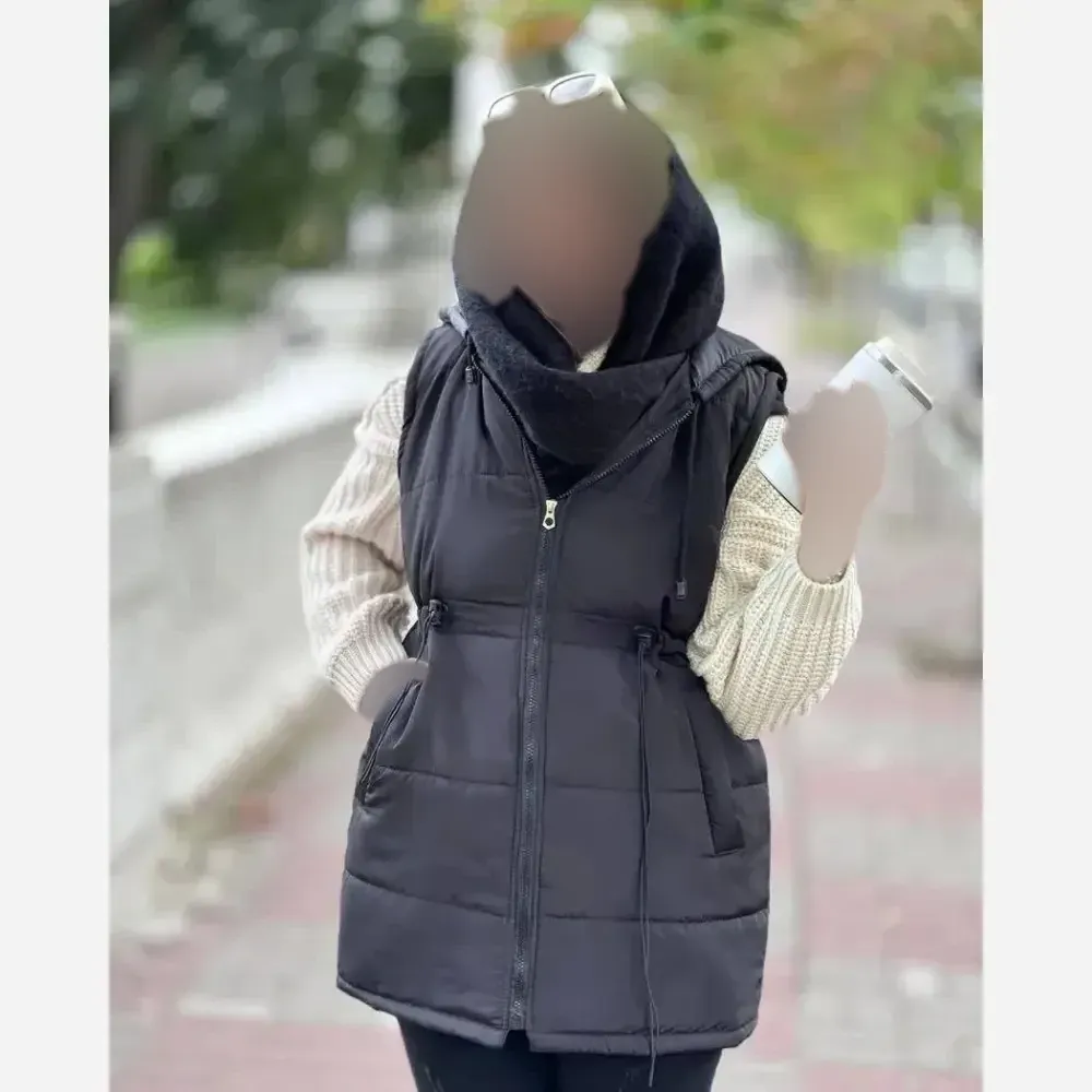 پافر کمرگت میکرو زنانه مشکی فری سایز قد 85/80