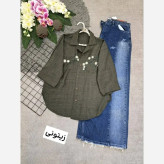 شومیز شانتون شکوفه گلدوزی شده فری سایز
