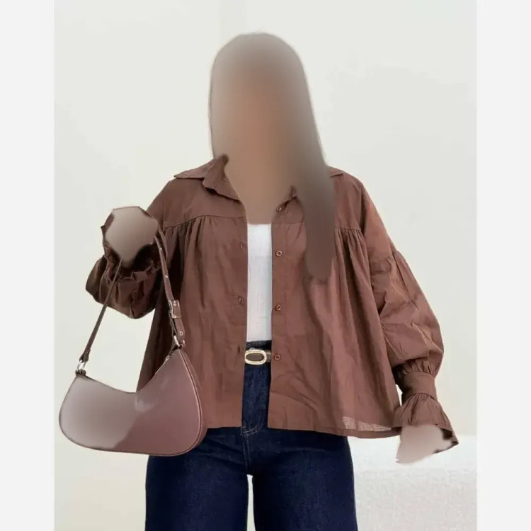 شومیز باکسی چینه پنبه سوپر طرح ابرو بادی فری سایز 36 تا 48