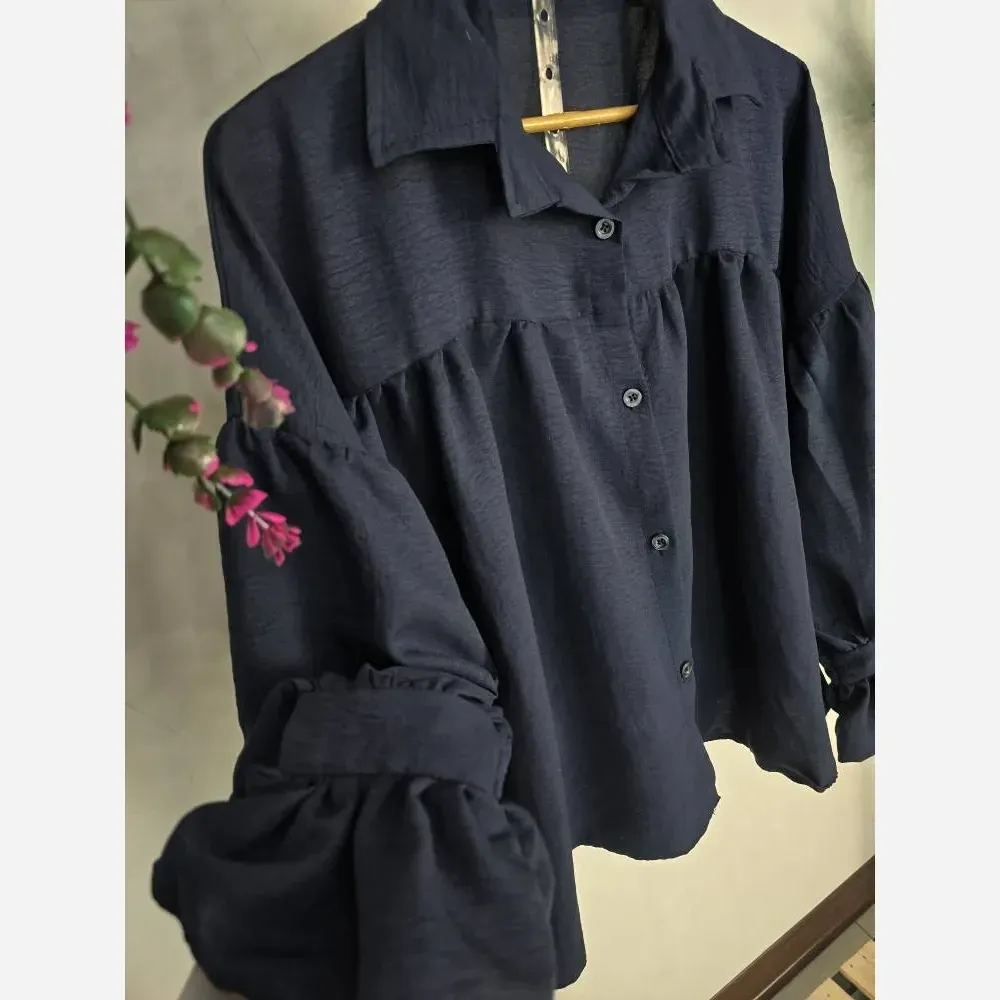 شومیز باکسی چینه پنبه سوپر طرح ابرو بادی فری سایز 36 تا 48
