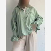 شومیز باکسی چینه پنبه سوپر طرح ابرو بادی فری سایز