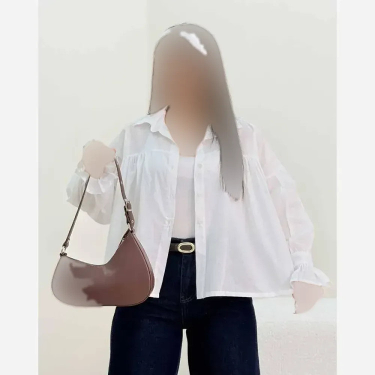 شومیز باکسی چینه پنبه سوپر طرح ابرو بادی فری سایز