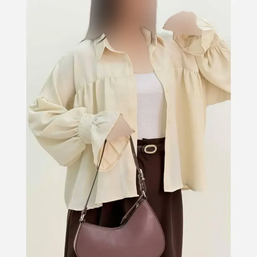 شومیز باکسی چینه پنبه سوپر طرح ابرو بادی فری سایز