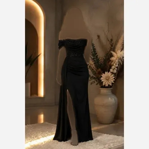ماکسی دکلته پولکی وارداتی مخمل 4 سایزی