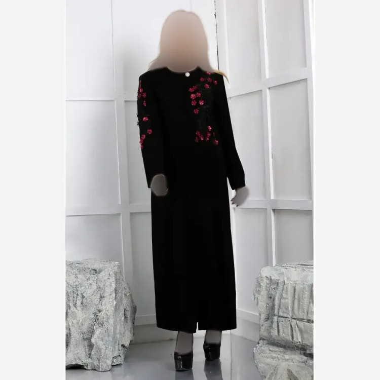 مانتو مجلسی زنانه کرپ مرویجت گلدوزی شده قد 135