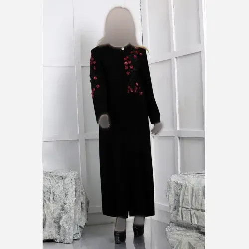 مانتو مجلسی زنانه کرپ مرویجت گلدوزی شده قد 135