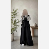 ست سه تیکه زنانه ملوسک کرپ مازراتی و شومیز داکرون فری سایز