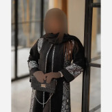 مانتو مجلسی زنانه فرزانه مشکی داکرون تافته فری سایز 38 تا 46 قد 110 سانت