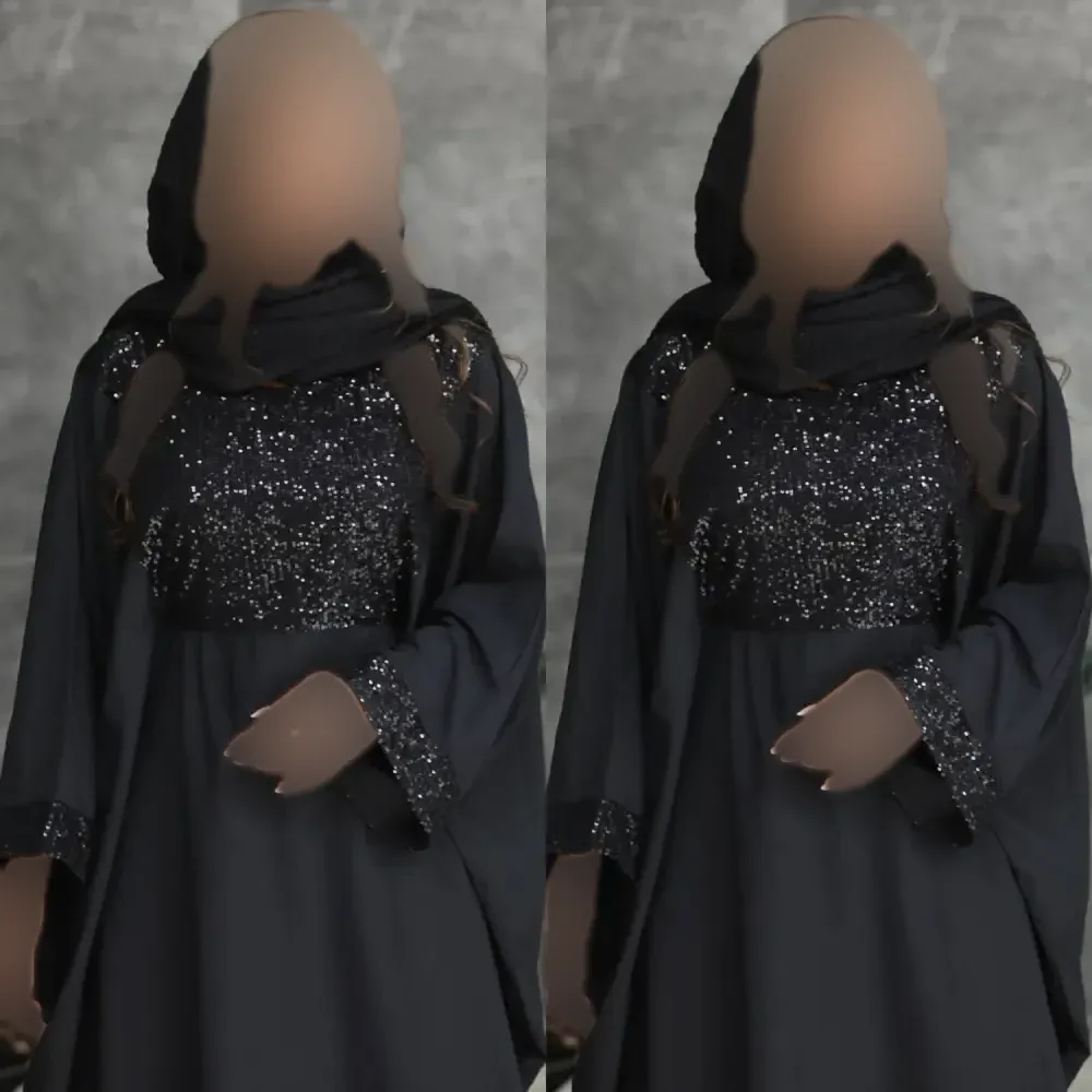 عبا مجلسی زنانه مدل شاهین جنس الیزه رنگ مشکی سایز فری سایز