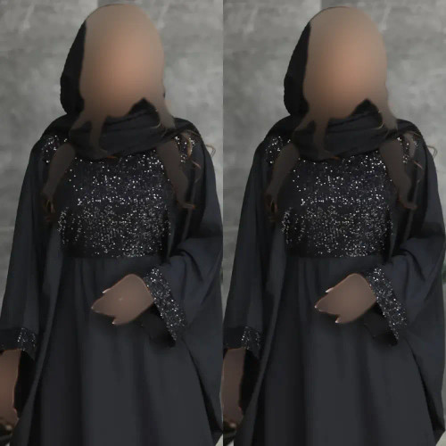 عبا مجلسی زنانه مدل شاهین جنس الیزه رنگ مشکی سایز فری سایز
