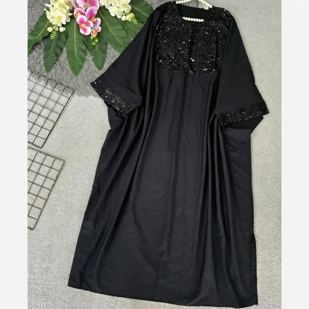 عبا مجلسی زنانه مدل شاهین جنس الیزه رنگ مشکی سایز فری سایز