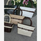 کیف اسما چرمی با کیفیت رنگ مشکی سفید کرم نسکافه ای سایز آزاد