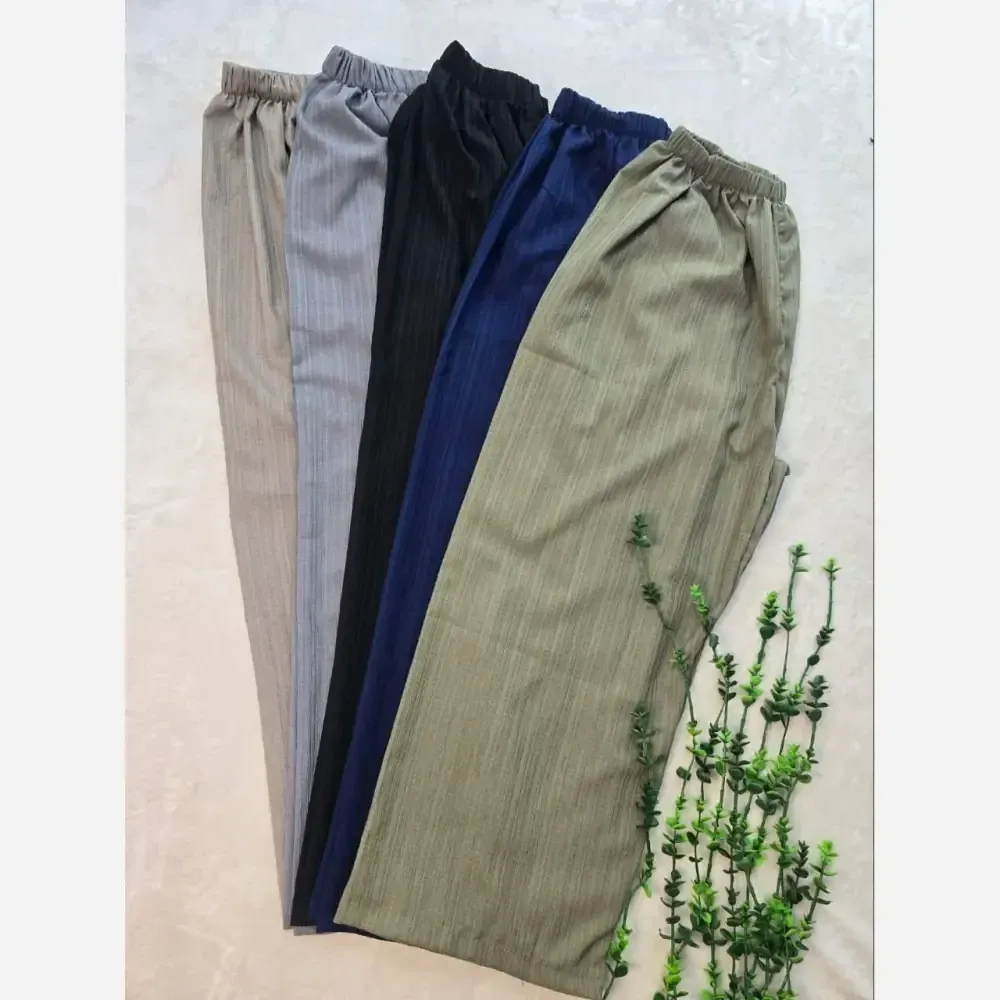 شلوار کریشه لاینی زنانه خنک تابستانی فری سایز