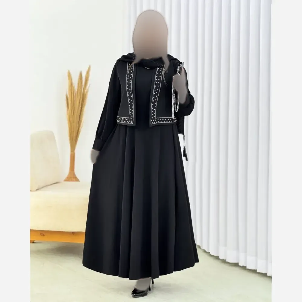 ست پیراهن پر چین و جلیغه مازراتی و الیزه فری سایز زنانه