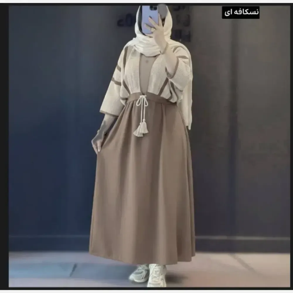 ست سارافون شانتون و کراپ لنین زنانه فری سایز